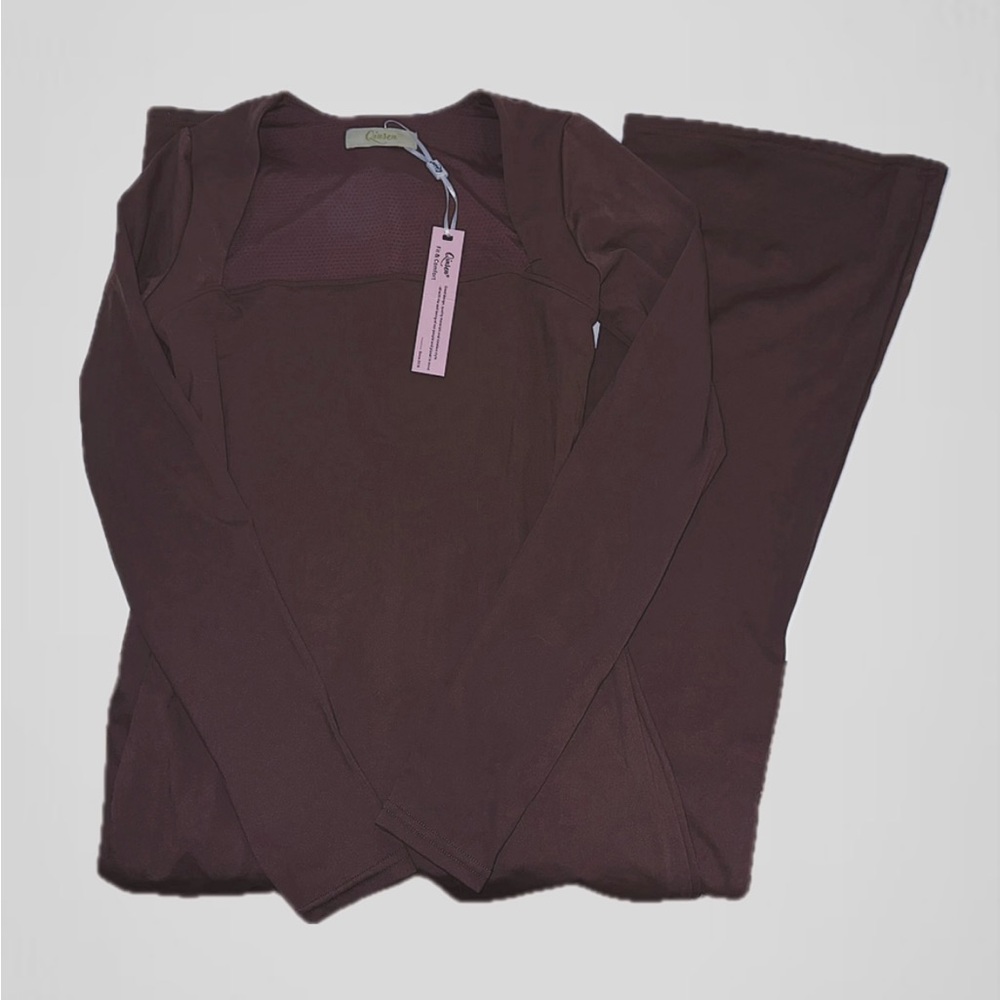 QINSEN Brown Long Sleeve Jumpsuit